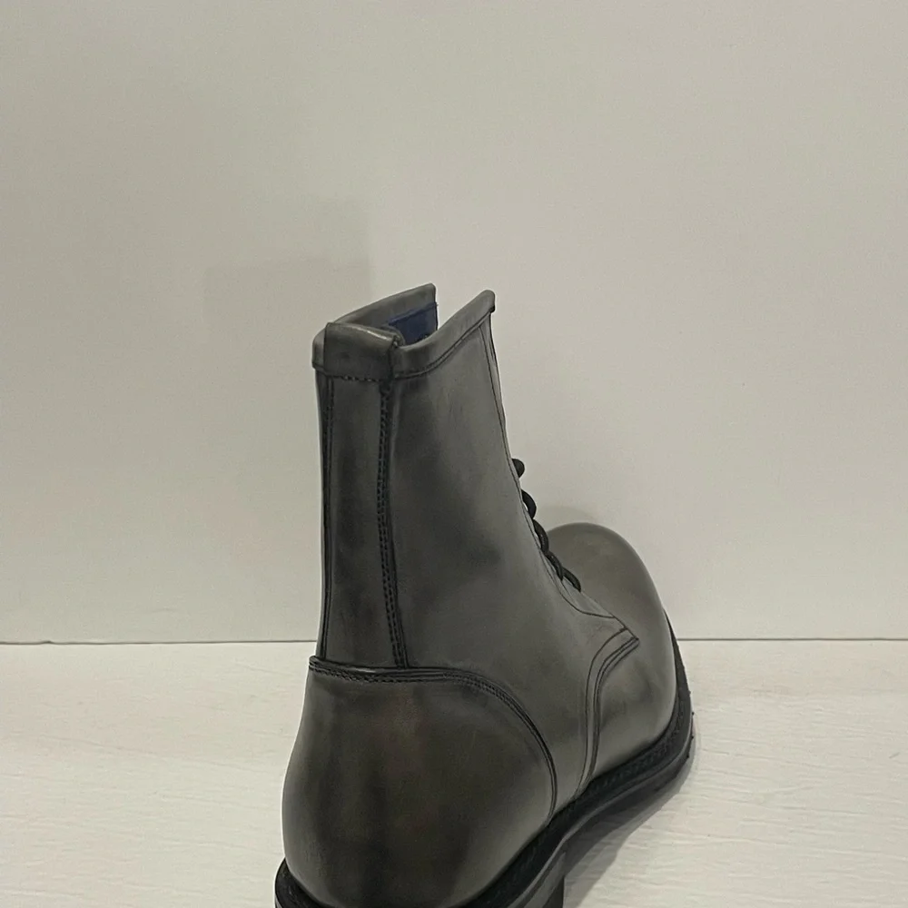COPY - Emilio Franco boot chelsea gray round toe Italian leather black thick so…